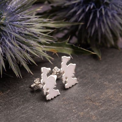 Map of Scotland Sterling Silver Stud Earrings 2520