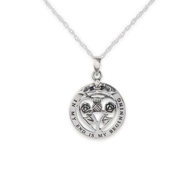Mary Queen of Scots Silver Round Pendant 9628