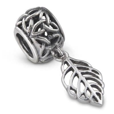 Outlander Inspired Autumn Leaf Silver Bead Charm 9965