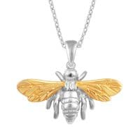 Outlander Inspired Bee Pendant Two Tone 2417