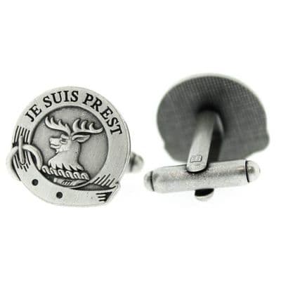 Outlander Inspired Clan Fraser Pewter Cufflinks 9693