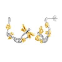 Outlander Inspired Dragonfly Earrings Two Tone 2416