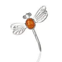 Outlander Inspired Dragonfly In Amber Brooch 9777