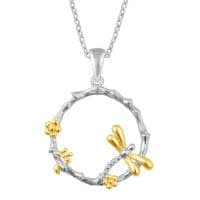 Outlander Inspired Dragonfly Pendant Two Tone 2415