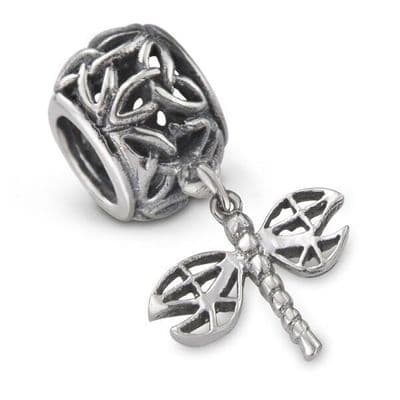 Outlander Inspired Dragonfly Silver Bead Charm 9966