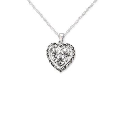 Outlander Inspired Silver Heart Pendant 'Je Suis Prest' 9688