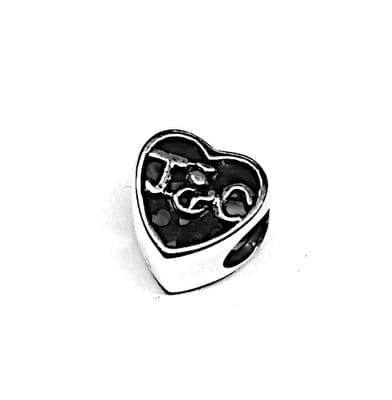 Outlander Inspired Silver Keepsake Heart Bead Charm 9739