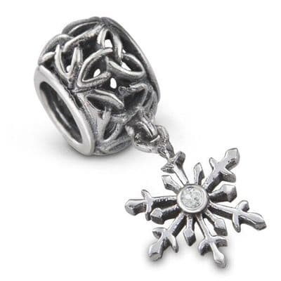 Outlander Inspired Snowflake Silver Bead Charm 9962