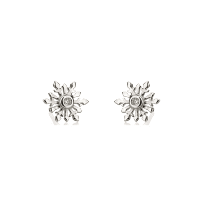 Outlander Inspired Snowflake Silver Stud Earrings 1034