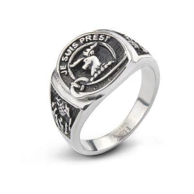 Outlander Inspired Stainless Steel Signet Ring 'Je Suis Prest' 9692
