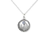 Outlander Inspired Standing Stones Silver Pendant Small with Moonstone 9694