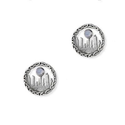 Outlander Inspired Standing Stones Silver Stud Earrings 1122