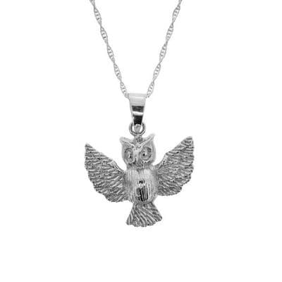 Owl Silver Pendant 1091