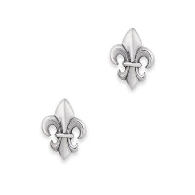 Royal Fleur De Lis Silver Stud Earrings 9630