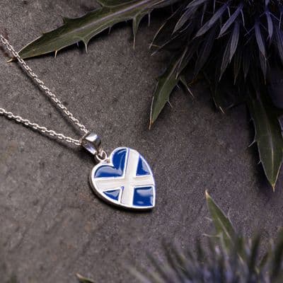 Saltire Heart Sterling Silver Pendant 2502