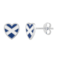 Saltire Heart Sterling Silver Stud Earrings 2501