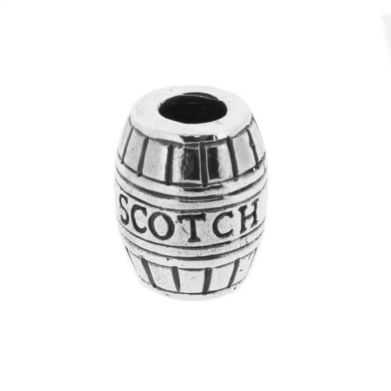 Scotch Whisky Cask Silver Bead Charm 1112