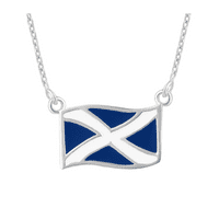 Scotland Saltire Flag Sterling Silver Necklace 2504