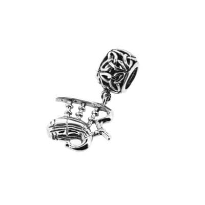 Scottish Bagpipes Silver Bead Charm 1111