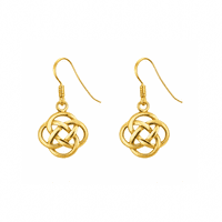 Scottish Celtic Knot Drop Earrings Gold Finish 0885G