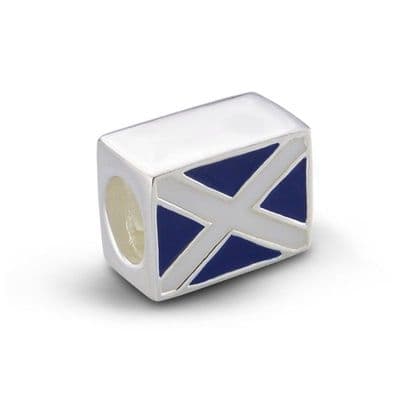 Scottish Flag Silver Bead Charm 9841