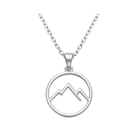 Scottish Highland Mountain Peaks Sterling Silver Pendant Necklace 2611