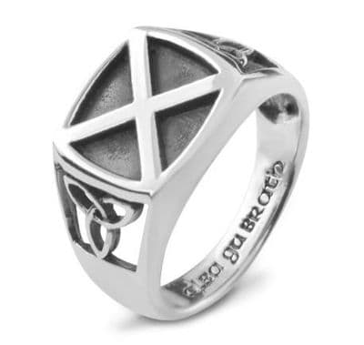 Scottish Saltire Silver Signet Ring 9391