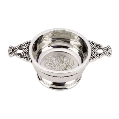 Scottish Thistle Chrome Plated Quaich 2663