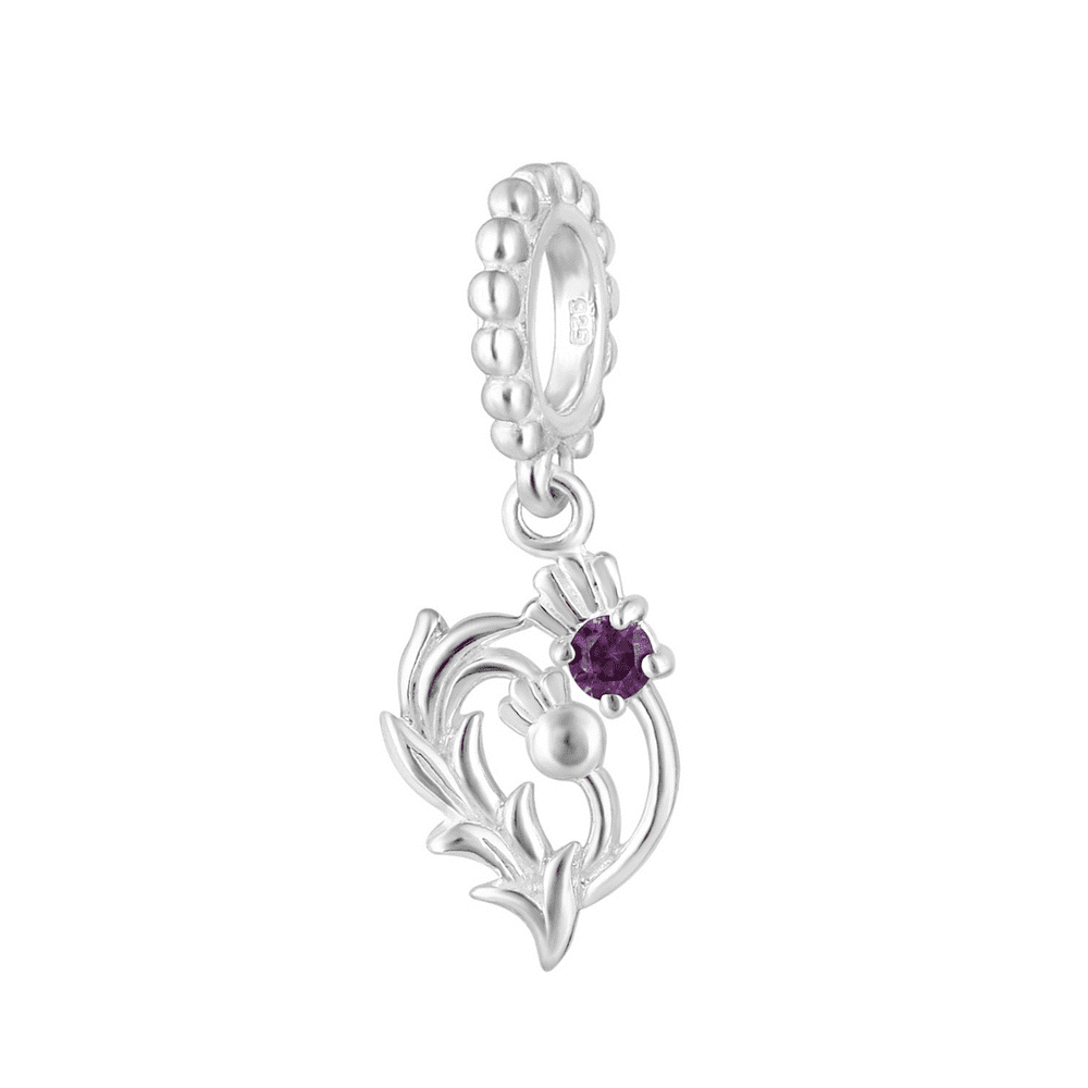 Scottish Thistle Earrings In Sterling Silver Amethyst, Purple Earrings, Thistle Earrings, February Birthstone Amethyst Gift Jewellery, February Birthstone Earrings, Lavender Earrings
