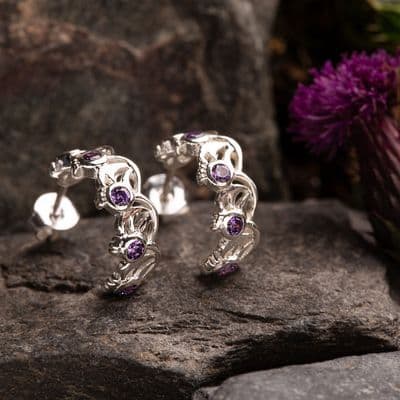 Scottish Thistle Hoop Earrings 2524