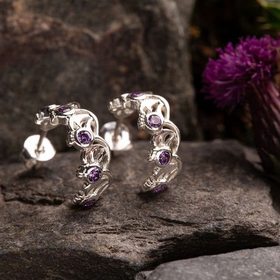 Scottish Thistle Hoop Earrings 2524