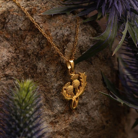 Scottish Thistle Pendant Gold Finish 0639G