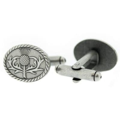Scottish Thistle Pewter Cufflinks 9869