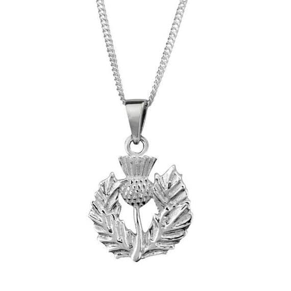 Scottish Thistle Silver Plated Pendant 9192