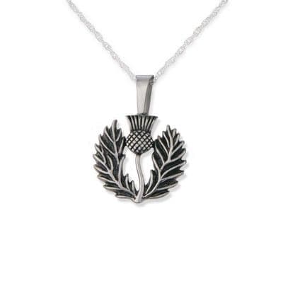 Scottish Thistle Stainless Steel Pendant Large 9645