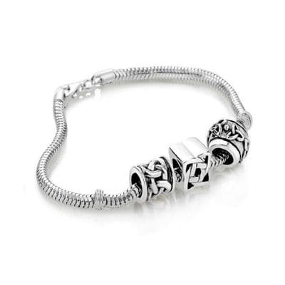 Silver Bead Charm Bracelet 9560
