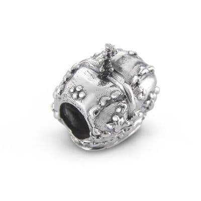 Silver Keepsake Crown Bead Charm 9740