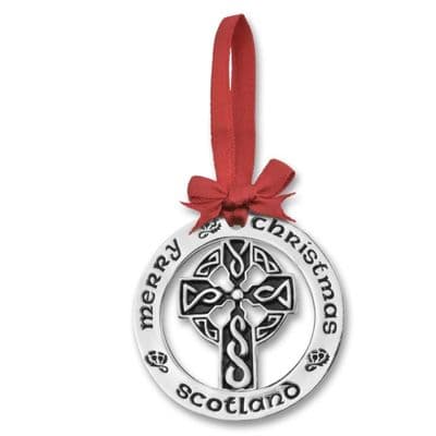 Silver Plated Christmas Decoration Celtic Cross 0944
