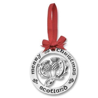 Silver Plated Christmas Decoration Scottish Thistle 0945