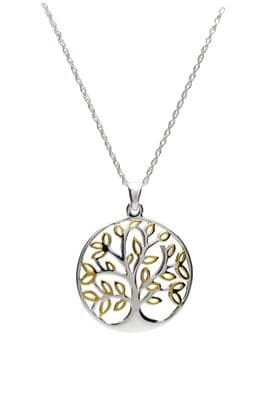 Sterling Silver & Gold Plated Tree of Life Pendant 1906