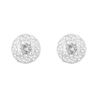 Sterling Silver Halo Stud Earrings 2517