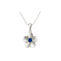Sterling Silver Outlander 'Forget Me Not' Pendant with Sapphire 2609