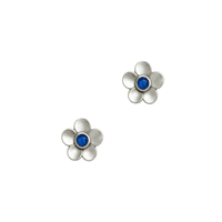 Sterling Silver Outlander 'Forget Me Not' Stud Earrings with Sapphire 2608