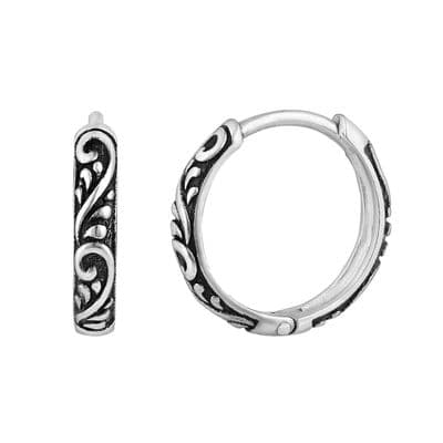 Tribal Silver Hoop Earrings 2412