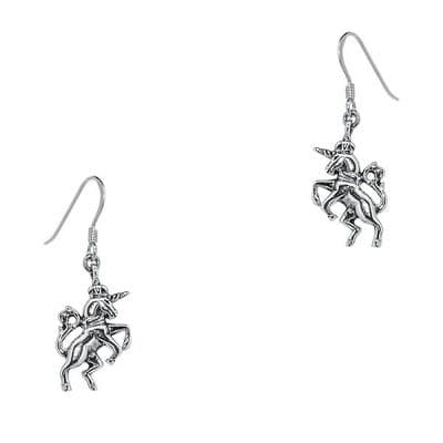 Unicorn National Animal Sterling Silver Drop Earrings 1027