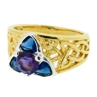 Vintage Ring with Amethyst and Sapphire colour stones 9903