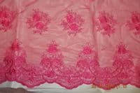 COR102 Scallop edged corded Lace, 117cm, fuchsia