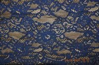 COR9472 Corded Lace, 140 cm wide, Navy/black