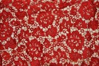 Guipure Lace, 115 cm wide, red, code: GU205