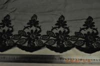 Scallop edged trim, BO107,  15.5 cm wide, black